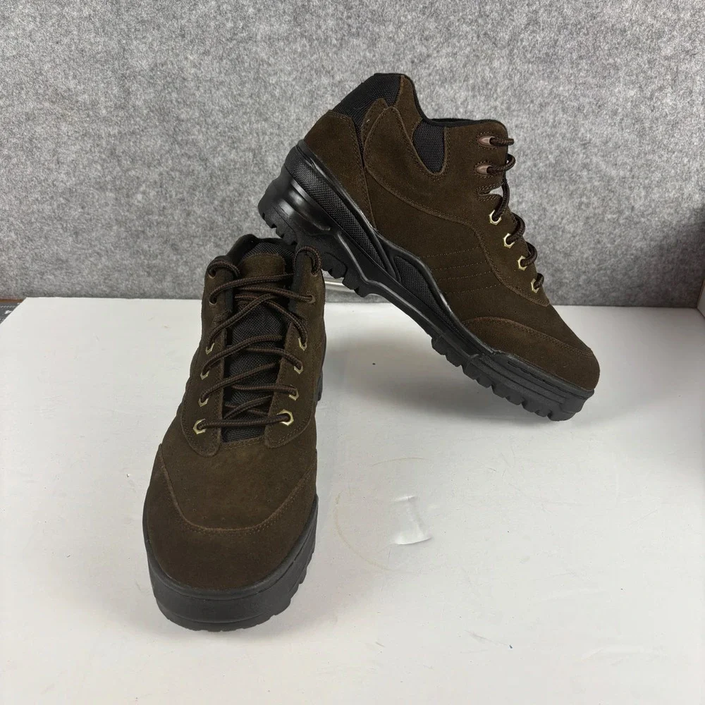 Unbranded Hiking Boots Mens 10 Brown Suede Mid Top Lug Sole 5556 NEW